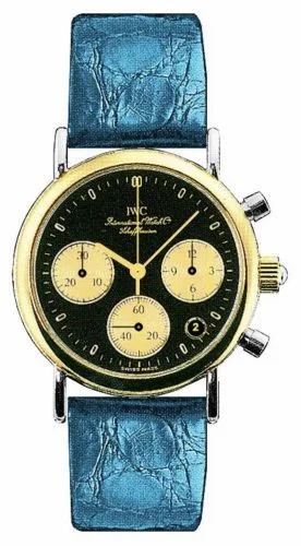 IWC Portofino Lady Chronograph MecaQuartz Stainless Steel / Yellow Gold / Black / Alligator IW3730-15 (IW373015)